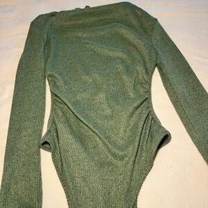 SHEIN Women's Green Long Sleeve Bodysuit